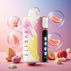 Elf Bar Ice King 40000 Puffs Einweg-Vape Pfirsich+ Schweiz Großhandel – 20ml E-Liquid, 5% Nikotin, 850mAh Akku, LCD Display, Dual Airflow