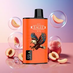 JNR EAGLE Smart 23000 Puffs Einweg-Vape Juicy Peaches (Saftige Pfirsiche) mit Digitalem Display, 750mAh Akku, 25ml Liquid, Schweiz Großhandel