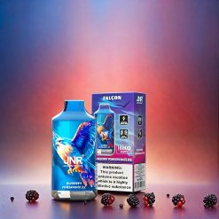 JNR Falcon 16000 Puffs Schweiz Großhandel – 850 mAh, 22ml, Dual Mesh Coil, Typ C & Lightning, Smart LED Display, Blaubeere Granatapfel Eis