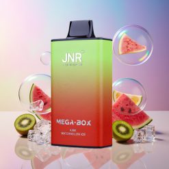 JNR Mega Box 25000 Puffs Wegwerf-Vape Kiwi Wassermelone Eis mit 30ml E-Liquid, 850mAh Akku, Dual Mesh Coil & Schweiz Großhandel