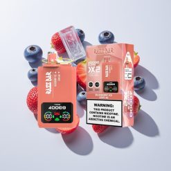 Razz Bar 40000 Puffs Einweg-Vape Blaubeer-Eis & Love 66 Schweiz Großhandel mit Power Screen Display, 1.0Ω 2 Mesh Coil, 650 mAh Battery