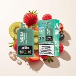 Razz Bar 40000 Puffs Einweg-Vape Erdbeer-Kiwi & Blaubeer-Sauer-Himbeer – Power Screen Display, 1.0Ω 2 Mesh Coil, 650mAh Battery, Schweiz Großhandel
