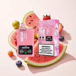 Razz Bar 40000 Puffs Einweg-Vape – Power Screen Display, 1.0Ω 2 Mesh Coil, 650 mAh Battery, Type-C Port, Mischbeeren & Wassermelone Eis, Schweiz großhandel