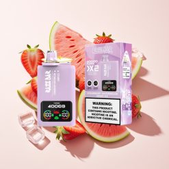 Razz Bar 40000 Puffs Einweg-Vape – Power Screen Display, 1.0Ω 2 Mesh Coil, 650 mAh, Typ-C, Schweiz Großhandel – Erdbeer-Wassermelone & Trauben-Eis